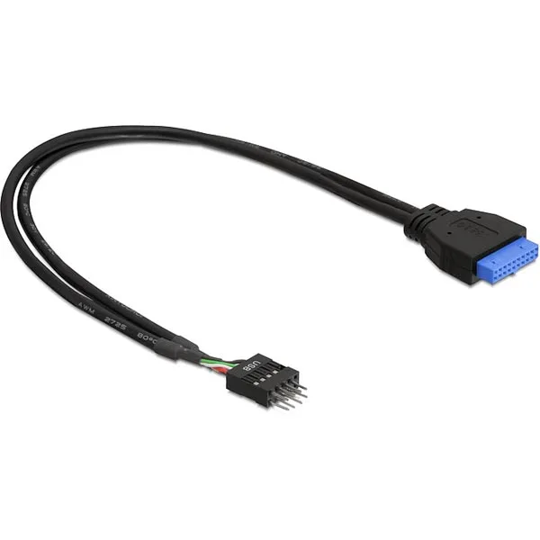 Delock Kabel USB 2.0 pin header hona till USB 3.0 pin header hane, 45 cm