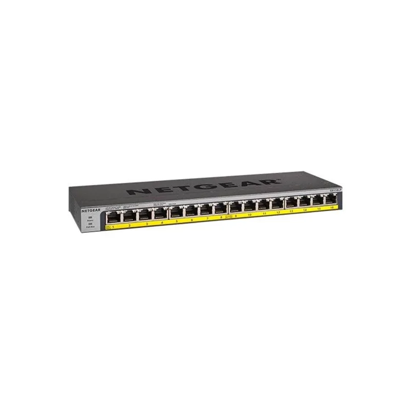 Netgear GS116LP 16-Port Gigabit Ethernet Unmanaged PoE+ Switch with FlexPoE (76W)