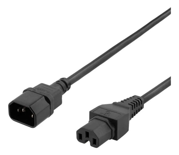 DELTACO 2m jordad kabel IEC 60320 C15