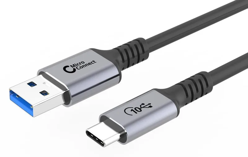 USB-kabel MicroConnect Premium USB-A till USB-C, 10Gbps, USB 3.2 Gen.2, 60W, 0,5m