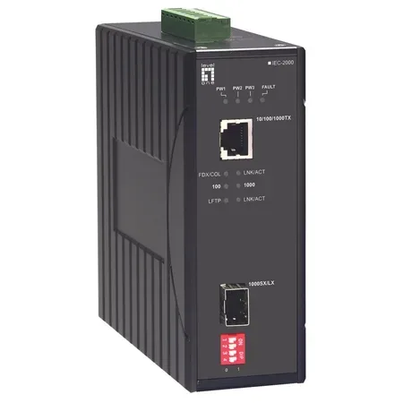 LevelOne IEC-2000 mediakonverterare 1000 Mbit/s Svart