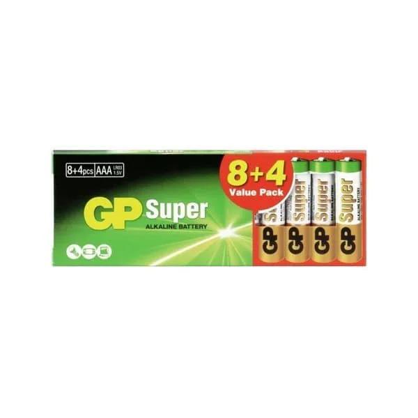 GP Super AAA-Batterier 8+4st
