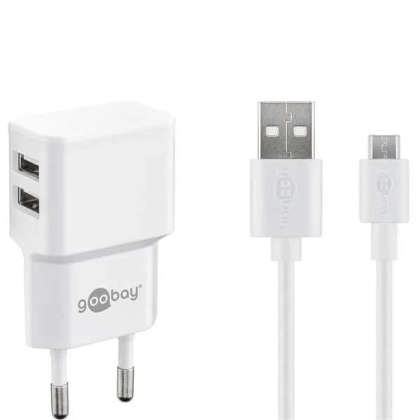 24 USB-Laddare med MicroUSB-kabel 2,4A
