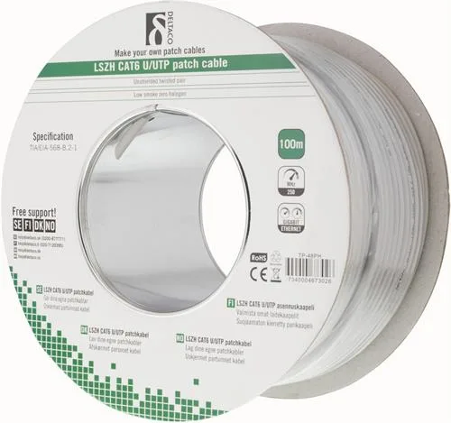 DELTACO TP-48PH UTP Cat6-kabel, 100 m, LSZH