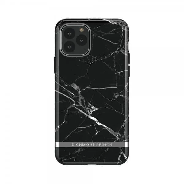 Richmond & Finch Black Marble, iPhone 11 Pro Max, silver details
