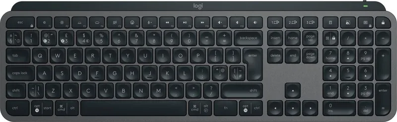 Logitech MX Keys S, Logi Bolt/Bluetooth, automatisk bakgrundsbelysning, PC/Mac/Android/iOS, engelskt UK