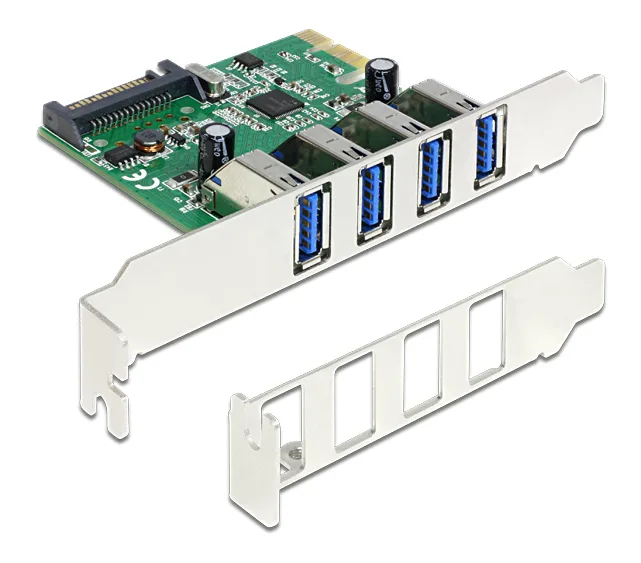 DeLock PCIe x1-kort till 4 x extern USB 3.0