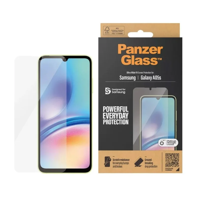 PanzerGlass Ultra-Wide Fit skärmskydd till Samsung Galaxy A05s, svart