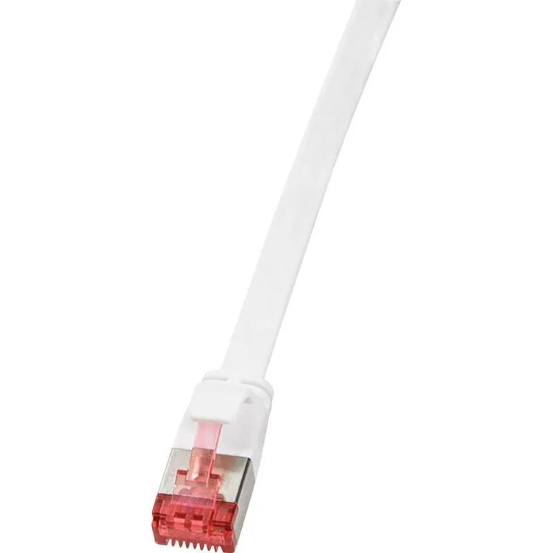 LogiLink CF2061S RJ45 Nätverkkabel, Patchkabel CAT 6 U/FTP 3.00 m Vit guldpläterad kontakt 1 st
