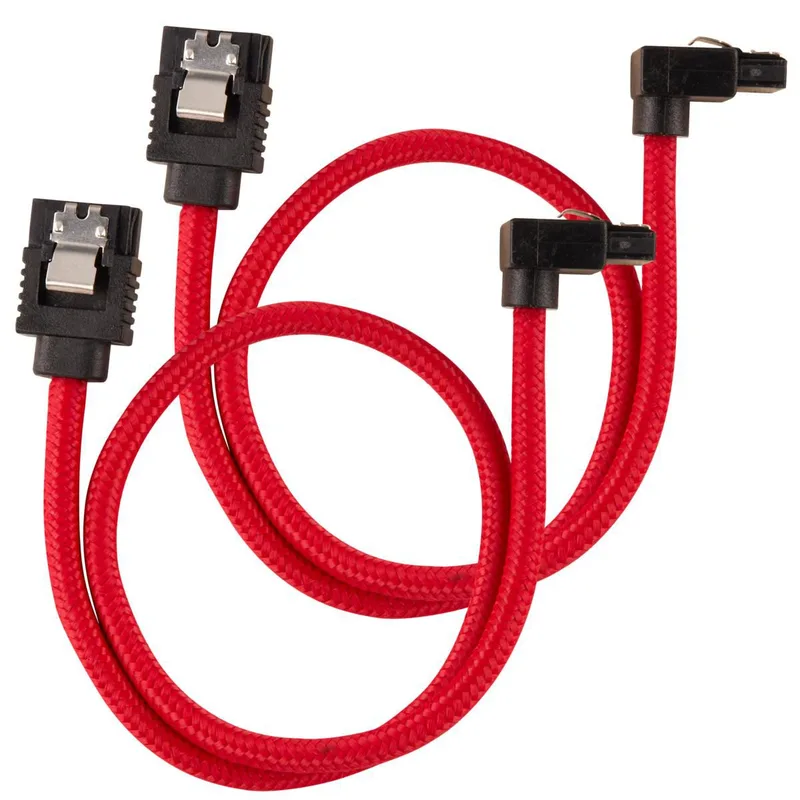 SATA3-kabel Corsair Premium Sleeved Set 90° 30 cm 2-pack röd