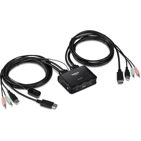 TRENDnet TK 220DPI KVM-omkopplare, 2 portar