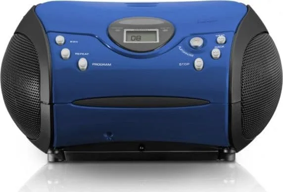 Lenco SCD-24 bärbar FM-radio med CD, svart/blå