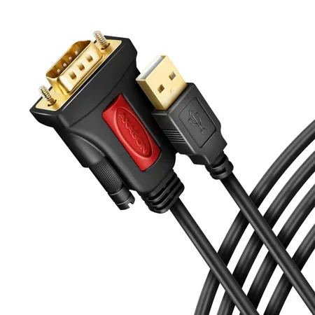 Axagon ADS-1PSN adapter Prolific USB 2.0 till RS-232 seriell, 1,5 m