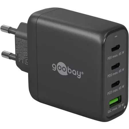 Goobay USB-C PD snabbladdare med flera portar, 68 W, svart
