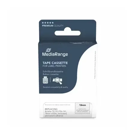 MediaRange skriftband Brother TZ-141/TZe-141, 18 mm x 8 m, svart