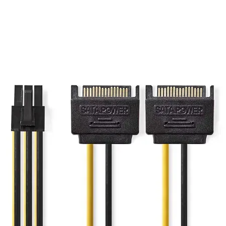 Nedis strömadapter 6-pin PCIe till SATA 0,15 m