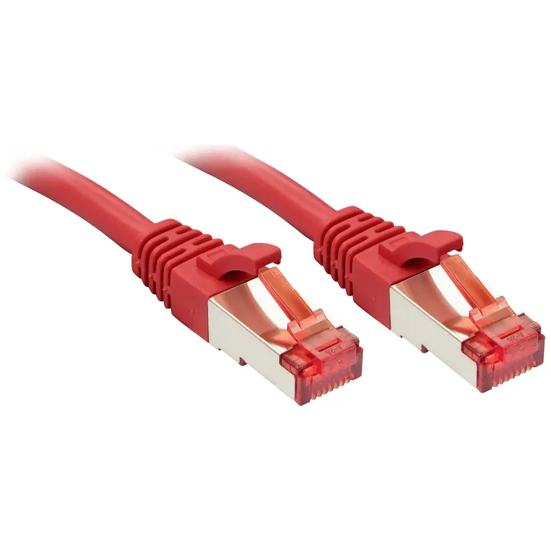 LINDY 47732 RJ45 Nätverkkabel, Patchkabel CAT 6 S/FTP 1.00 m Röd guldpläterad kontakt 1 st