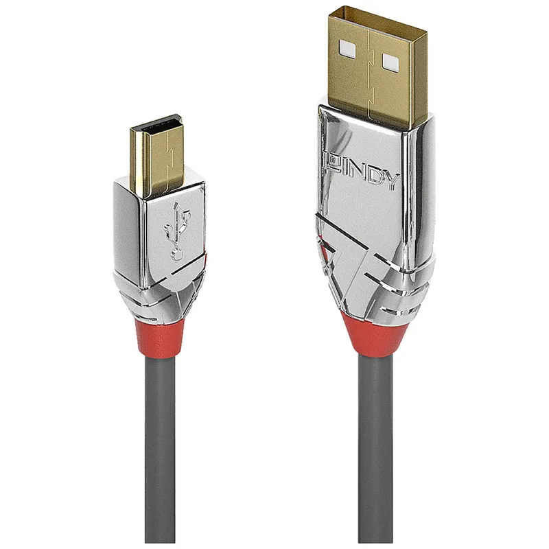 Lindy 36630 USB-kabel USB 2.0 0,5 m USB A Mini-USB B Grå