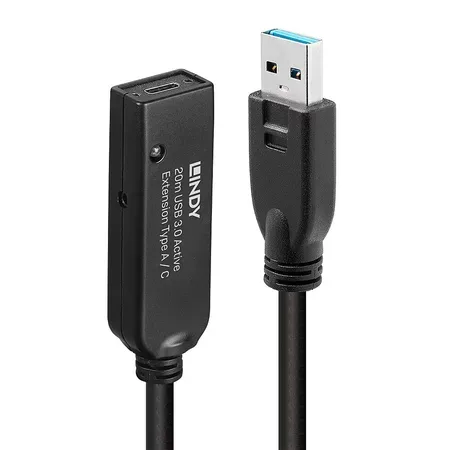 Lindy aktiv USB 3.0-förlängning, typ A till C, 20 m