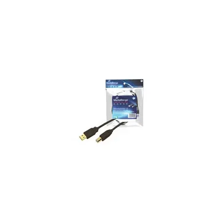 MediaRange USB-kabel, USB A till USB B, 3 m, svart