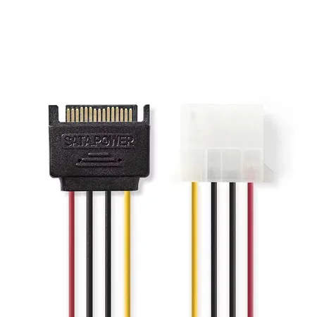 Nedis strömadapter Molex 4-pin till 2 x SATA, 0,15 m