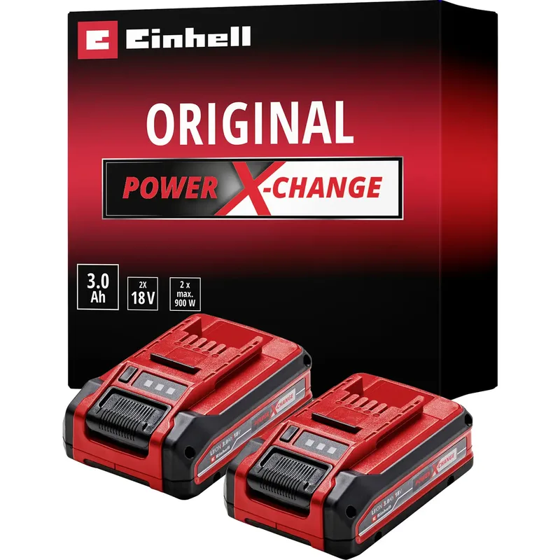 Einhell 4511631 PXC Plus Twinpack, 18 V, 3 Ah batterier