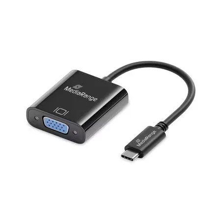 MediaRange MRCS229 USB-C till VGA-adapter, 0,2 m, svart