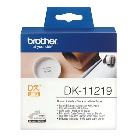 Brother DK-11219 runda etiketter vita