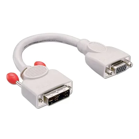 Lindy 41222 videokabel adapter 0,2 m DVI-A VGA (D-Sub) Grå