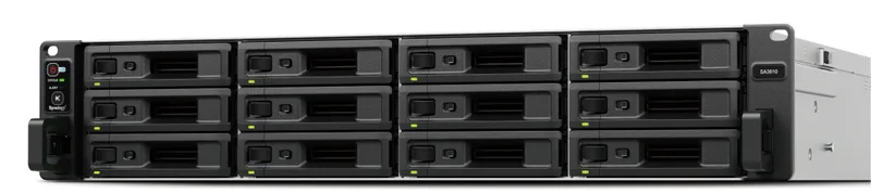 Synology SA3410, 12-bay NAS, Intel Xeon 8-Core 2,1GHz CPU, 16 GB RAM, 2x10GbE, rackmonterbar 2U