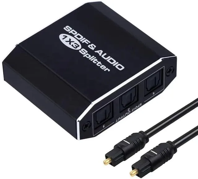 NÖRDIC optisk SPDIF Toslink-splitter 1 till 3, 1 m kabel