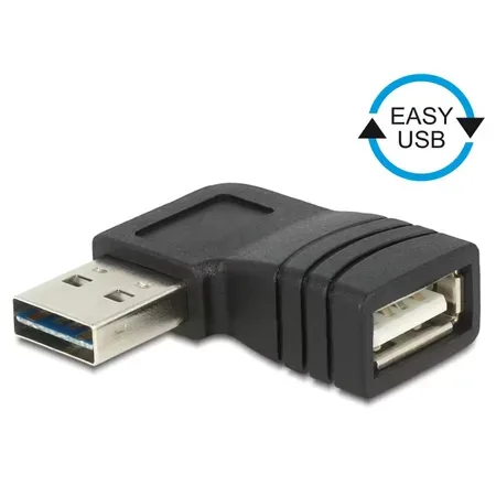 Delock Adapter EASY-USB 2.0-A male > USB 2.0-A female angled left / right