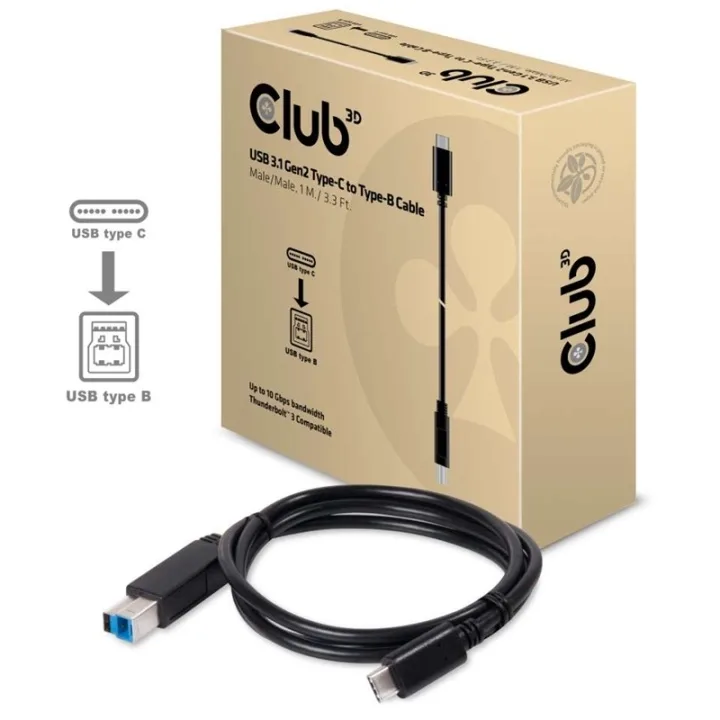 club3D USB-kabel USB 3.2 Gen1 USB-C®-kontakt, USB-B kontakt 1.00 m Flerfärgad CAC-1524