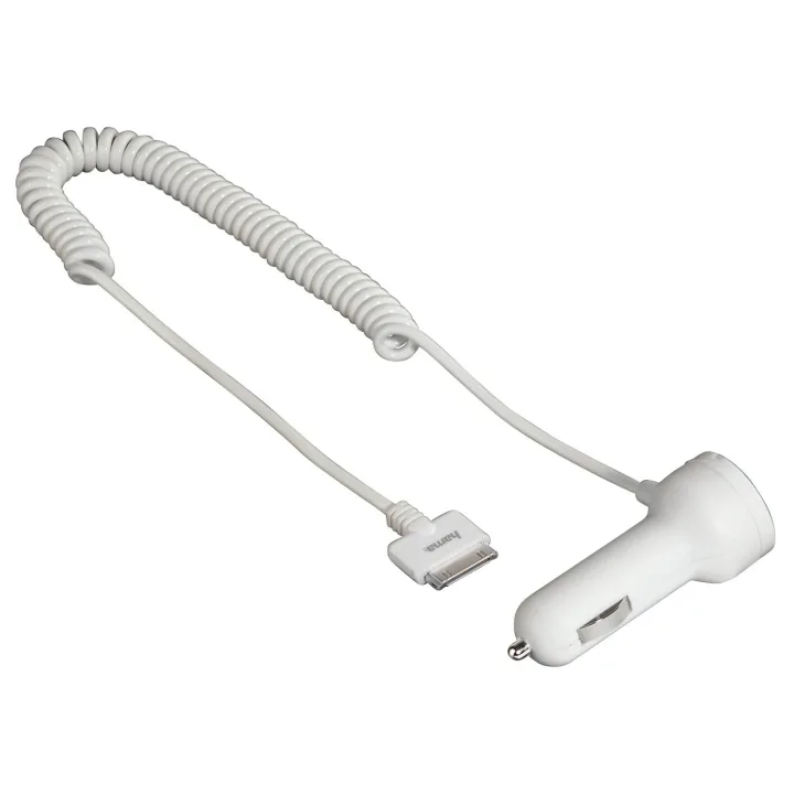 Hama iPhone3/4 Laddare 12V vit 30pin MFI