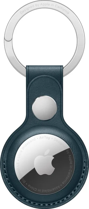 Apple AirTag nyckelring i läder, Baltic Blue