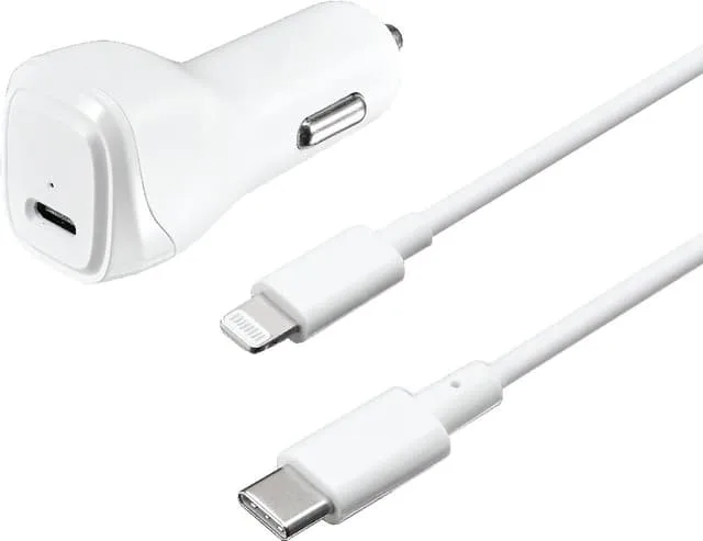 Sandstrøm 18W PD billaddare med USB-C till Lightning-kabel