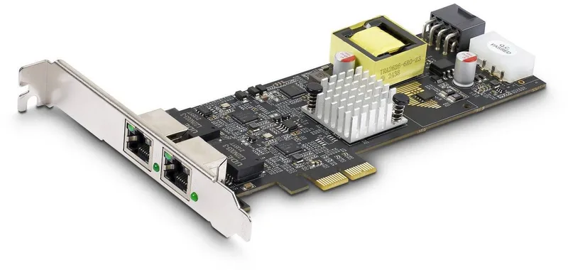 Startech 2.5Gbps NBASE-T PoE Network Card, Intel I225-V, PCIe 2.0 x2, 2-Port 2.5GbE, 2x25W PoE+