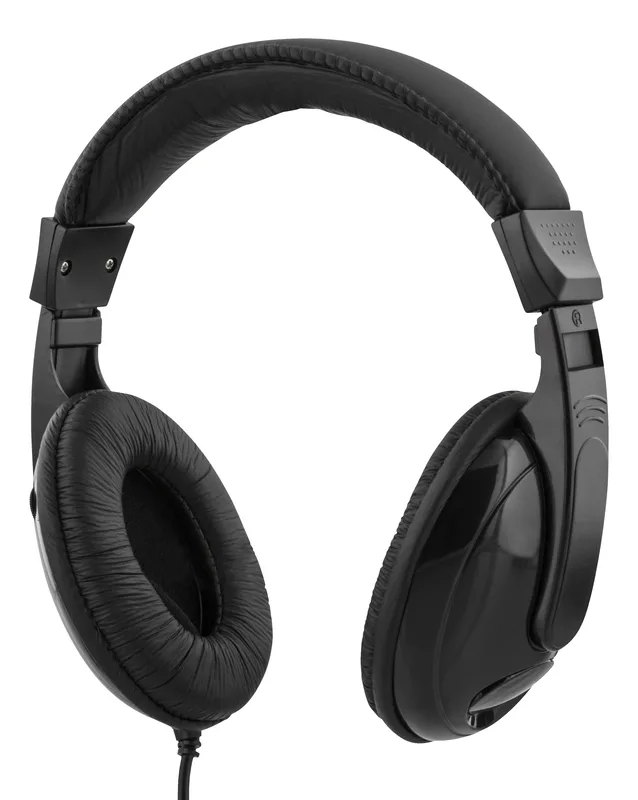DELTACO hörlurar med volymkontroll 2,5m kabel, svart (HL-51)
