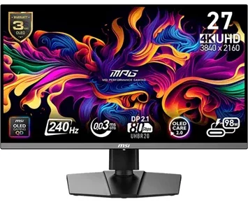 MSI MPG 272URX QD-OLED / 26.5 / 3840 x 2160 / 240 Hz / 0.03ms / 2xHDMI,DP,USB-C / G-Sync