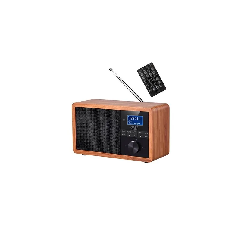 Adler bärbar radio ad 1184 svart/brun