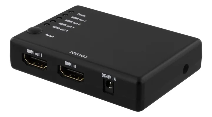 HDMI-splitter Deltaco, 1 till 4, HDMI v1.4, HDCP v1.1, 1080p