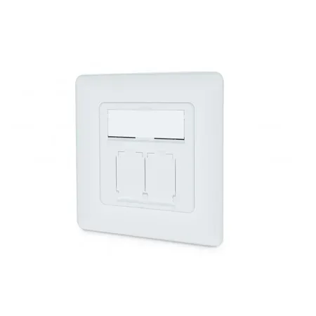 Digitus nätverksuttag Cat 6A, vit, 2 x RJ-45