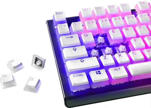 SteelSeries PrismCaps gamingknappar (vita)