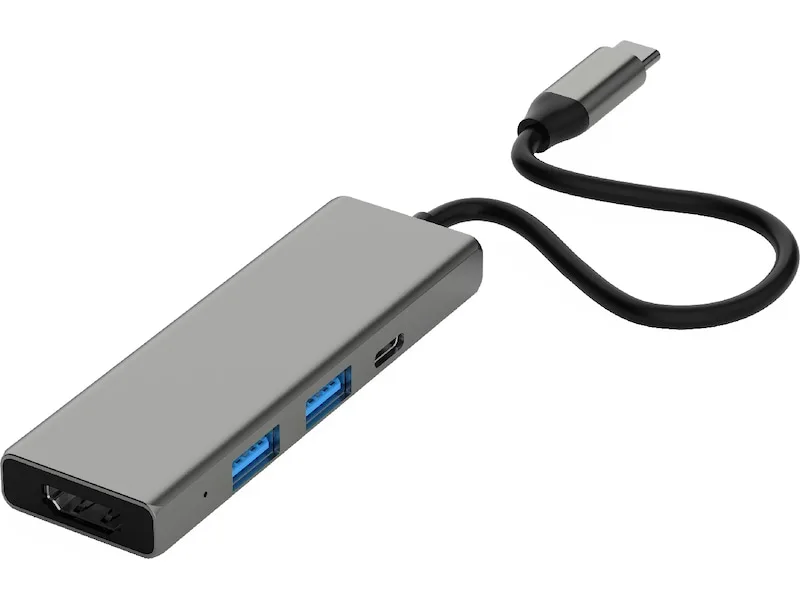 Andersson USB-C Hub (grå) 1xUSB-C PD100W, 2xUSB-A, 1xHDMI