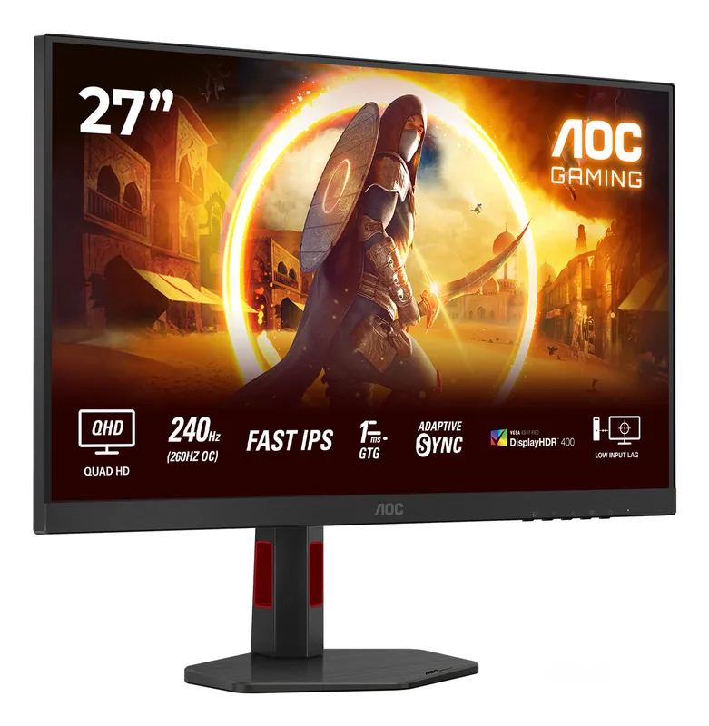 27" AOC Q27G4ZR, Fast IPS 2560x1440, 0,3ms, 260Hz G-Sync, höjdjusterbar, pivot, HDMI/DP, 3 års garanti