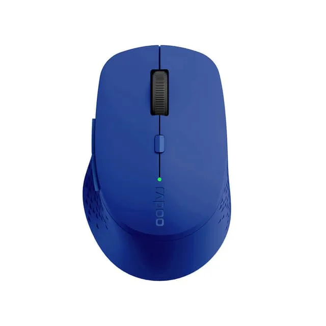Rapoo M300 Silent, Ambidextrous, Optisk, Trådlös RF + Bluetooth, 1600 DPI, Blå