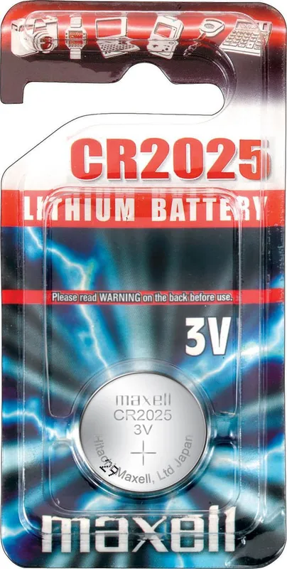 Maxell knappcellsbatteri lithium, 3V (CR2025), 1-pack