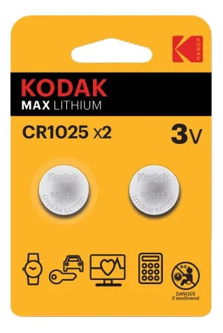 Kodak Max litiumbatteri CR1025, 2-pack
