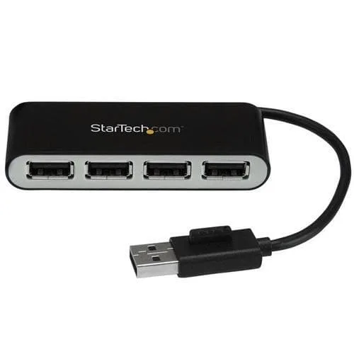 Startech .com Bärbar USB 2.0-hubb med 4 portar och inbyggd kabel