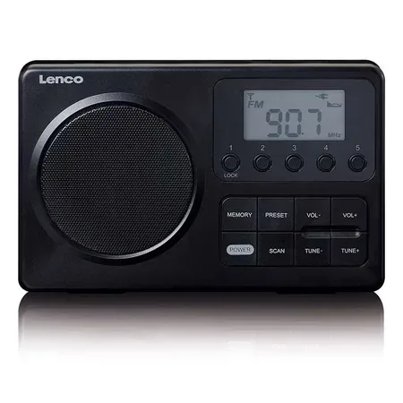 Lenco MPR-035BK Kompakt bärbar FM-radio med LCD-skärm Svart
